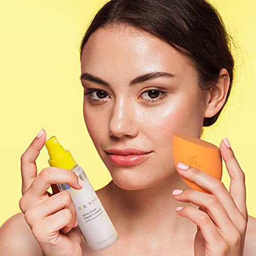 Real Techniques Sponge+ Makeup Setting Spray for Face, Hydrating with Vitamin C + Electrolytes, Makeup Sponge Mist, For Setting, Freshening, and Blending, Longer Lasting Makeup, 2 fl oz Spray Bottle