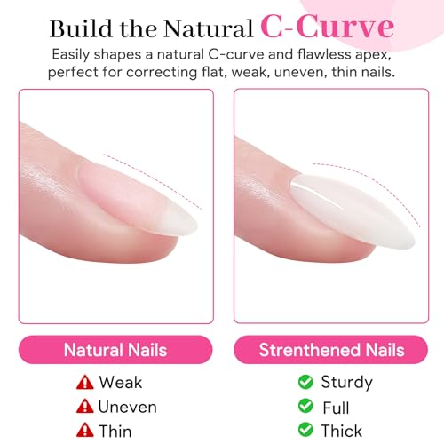 QIEK Builder Nail Gel Polish Milky White - 16ml 8-in-One for Natural & French Nails