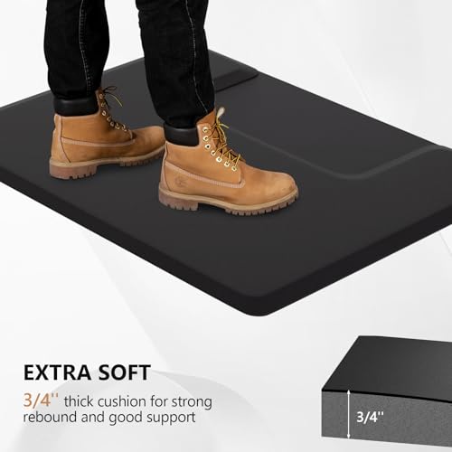 OmySalon 3' x 4' Barber Floor Mat Anti Fatigue for Stylist Standing, 3/4'' Thick Comfort Hair Matt Square Base for Salon Styling Chair, Hair Cutting Hairdressing Beauty Equipment