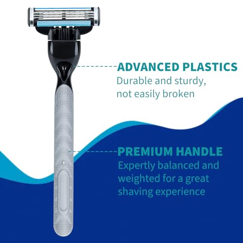 Replace Handle Compatible with Gillette Mach3 Razors for Men, Comfort Glide Razor Handle Non-Slip Ergonomic Handles, Only The Gamepad (1 Pack Black)