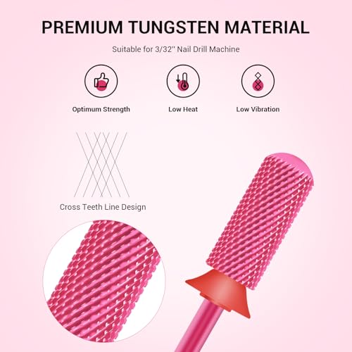 MelodySusie 50 Pcs Nail Drill Bits Small Sanding Bands with 3.1mm Mandrel Bit with Smooth Round Top Small Barrel Carbide Bit
