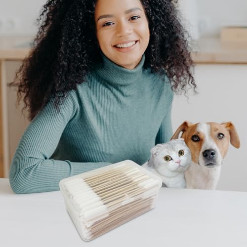 Dog Ear Cleaning Cotton Swabs – 400 Pack, 6" Bamboo