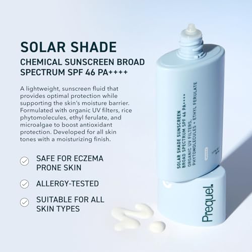 Prequel Skin Solar Shade - Moisturizing Face Sunscreen SPF 46 PA++++ Broad Spectrum UV Protection. Hydrating Sunblock for Dry Skin. Lightweight Travel Size Sun Protection, 1.7oz (Pack of 2)