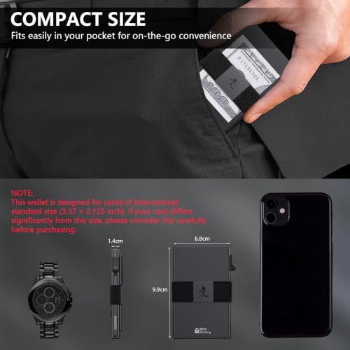 SEMORID Slim Aluminum Wallet for Men - RFID Blocking, Holds 12+ Cards
