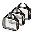 Wedama TSA Approved Clear Toiletry Bag, 3-Pack Quart Size