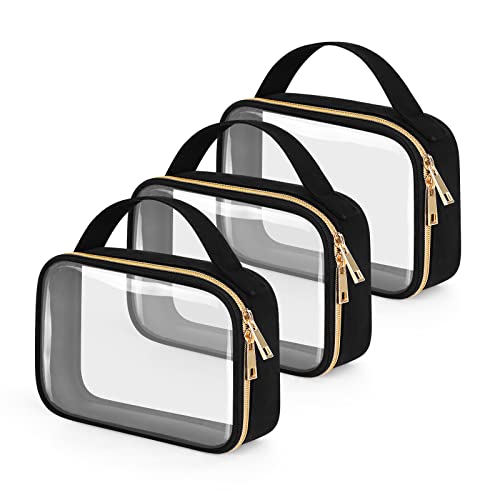 Wedama TSA Approved Clear Toiletry Bag, 3-Pack Quart Size
