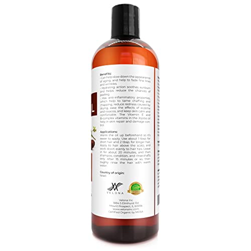 Jojoba Oil - 16 fl oz | 100% Pure and Natural | After Shower Body Oil | Golden, Unrefined, Cold Pressed, Hexane Free