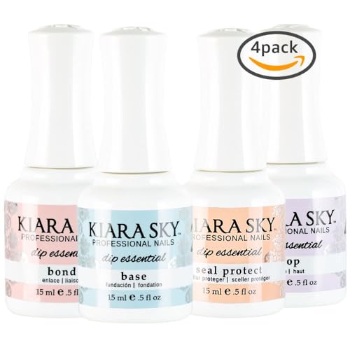 Kiara Sky Liquid Dip Essentials Steps 1-4 Kit - Bond, Base, Seal & Top