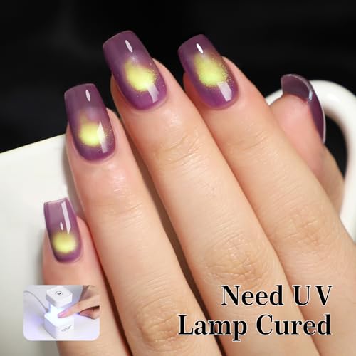 PEACECOLOR Purple Cat Eye Gel Polish with Magnet - 16ml