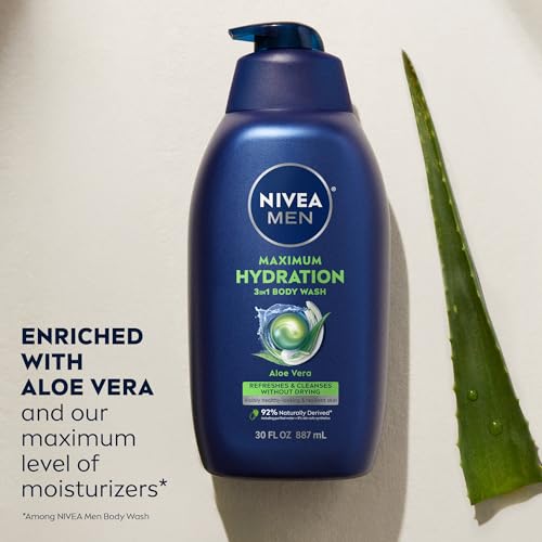Nivea Men Maximum Hydration Body Wash - 3-in-1 Formula, 30 fl oz