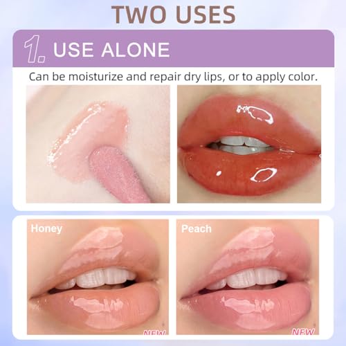 Crystal Jelly Moisturizing Lip Oil Gloss Set - 2Pc