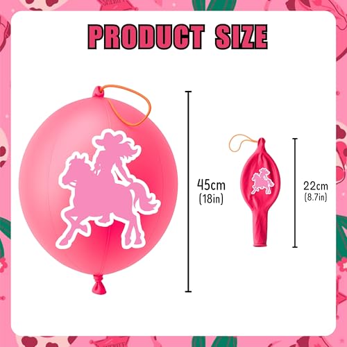 Cowgirl Party Favors Pack - 24 Pink Balloons & 48 Tattoos