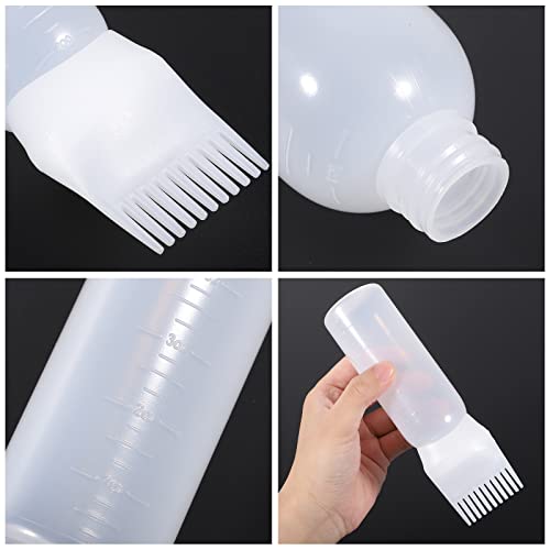 Hair Dye Applicator Bottles - 6oz Root Comb Dispenser (2-Pack)