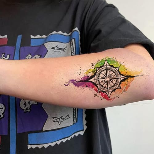 8 Sheet Temporary Tattoos for Men Women, Waterproof Fake Tattoo Stickers