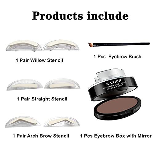 Waterproof Eyebrow Powder Stamp Kit - Dark Brown Tint