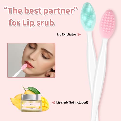 Lip Scrub Brush Scrubber Tool Exfoliator Silicone for Dark Lips - 2 pcs, Mix, Variation 1