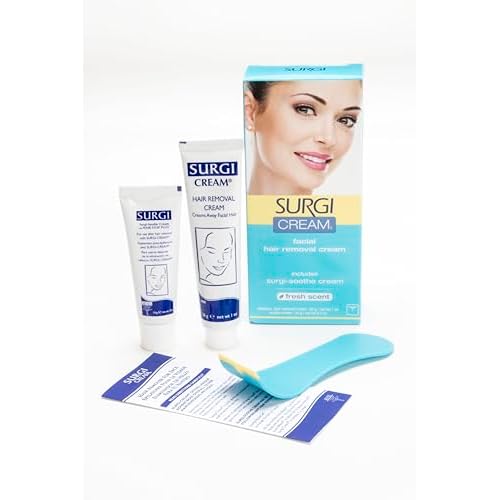 Surgiwax Facial Hair Removal Cream for Women - Hair Remover Cream, At-Home Depilatory for Sensitive Skin, Fresh Scent, 1 Oz