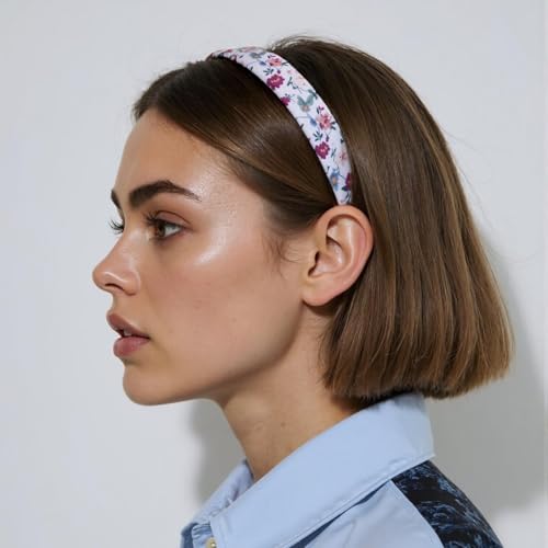 GIYAWA Flower Headbands for Women Non Slip 1 Inch Wide Boho Hair Accessories