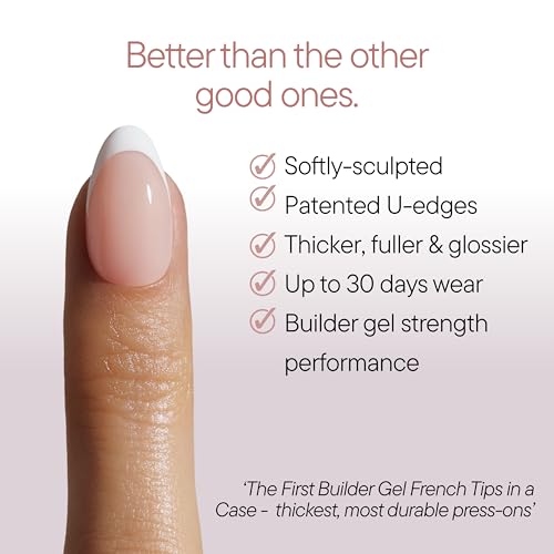 Celebritips Extra Short Almond Press On Nails - Classic French Manicure Kit