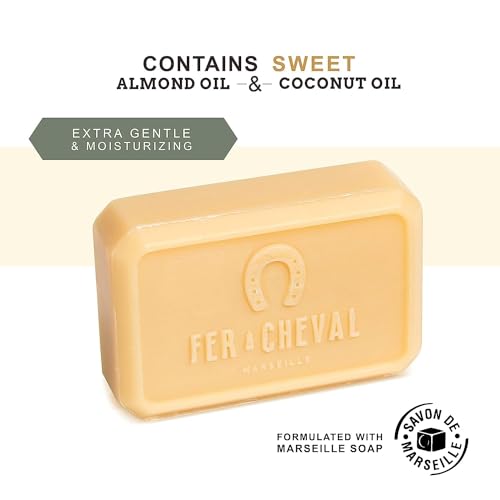 Fer ? Cheval Gentle Perfumed Soap Bars, Organic Body Bath Soap, Moisturizing Natural Bar Soap for Men and Women, 125 g/4.41 oz, Pack of 2 - Amber Jasmine