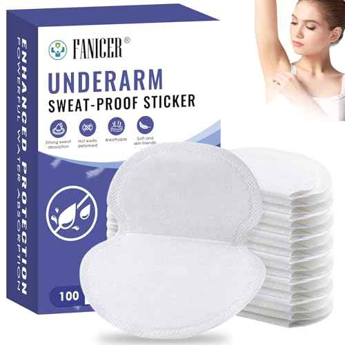 100pcs Underarm Sweat Pads, Sweat Pads for Under Arms, Armpit Anti Sweat Wipes, Non Visible, Comfortable Unflavored, Disposable Underarm Dress Guards for Men and Women, Non Sweat Armpit Protection