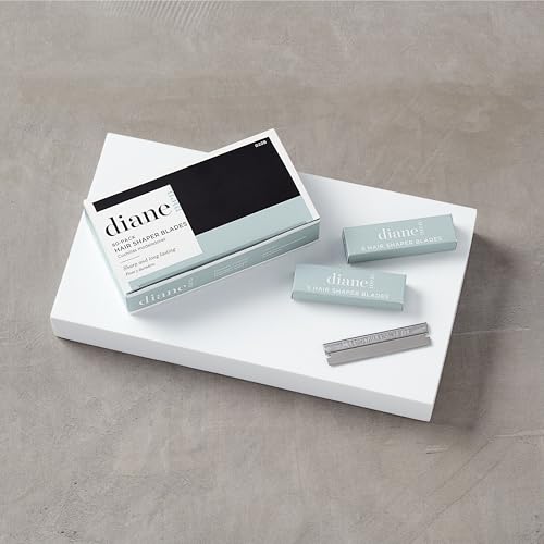 Diane Hair Shaper Razor Blades, Polymer Coated Stainless Steel Material, Precise Shaping, Trimming, and Cutting, Razor Refills for Barber, Straight Edge Razor Blade, 60-Pack