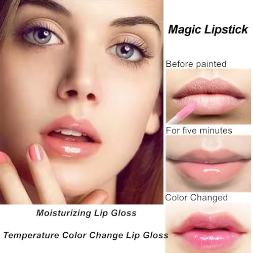 Mysense Color Changing Lip Gloss Set - 6 Moisturizing Flavored Glosses