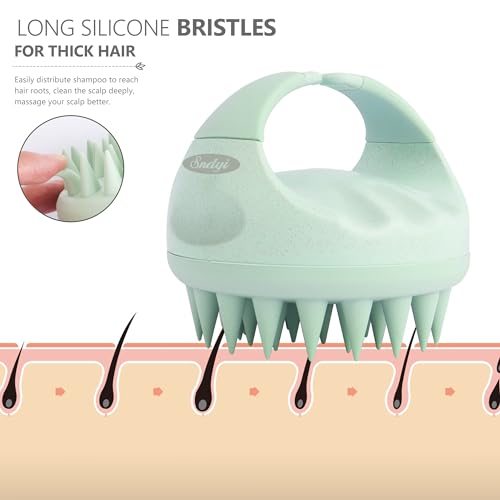 Wheat Straw Scalp Massager Brush with Silicone Bristles