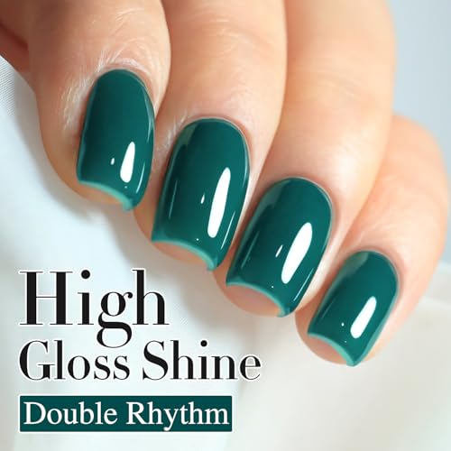 Double Rhythm Teal Green 15ML Gel Nail Polish - Same Color, Soak Off, Long-Lasting