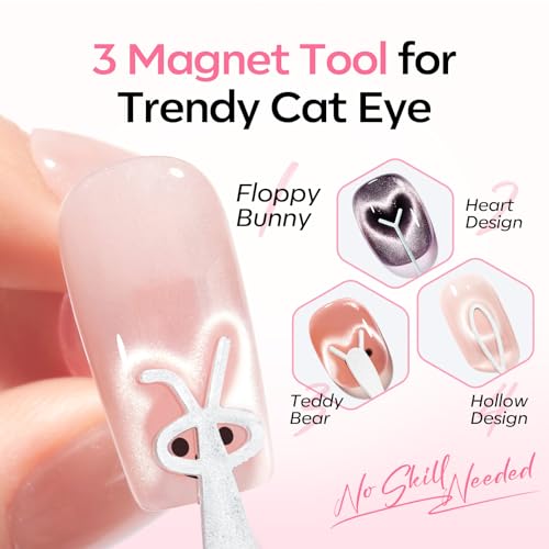 Magnetic Nail Art Tool Kit for Cat Eye Gel Polish - 4-in-1 Magnet Set