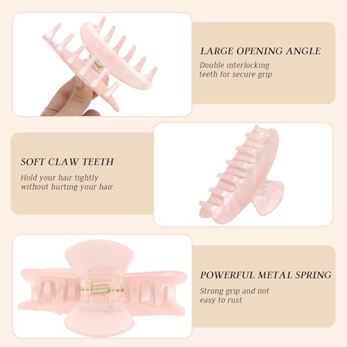 Casoty 8-Piece Large Acrylic Hair Claw Clips for All Hair Types