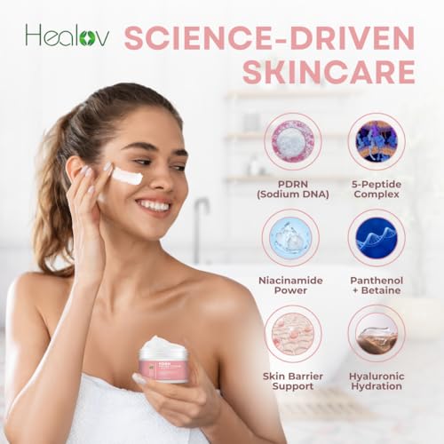PDRN Cream ? Rejuvenating Korean Face Moisturizer with Salmon DNA, Niacinamide & Vitamin C ? Anti-Aging, Firming, Plumping Daily Cream for Dark Spots, Uneven Tone, Glow, Collagen & Barrier Repair