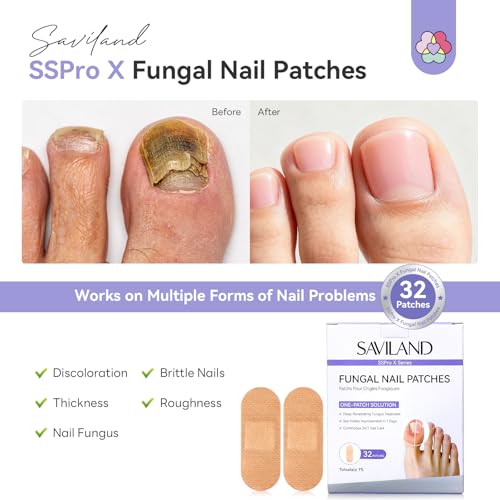 SAVILAND 1% Tolnaftate Fungal Nail Patches - Overnight Repair (32 Pcs)