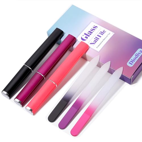 3 Pack Glass Nail Files with Case – Gentle Nail Care Set