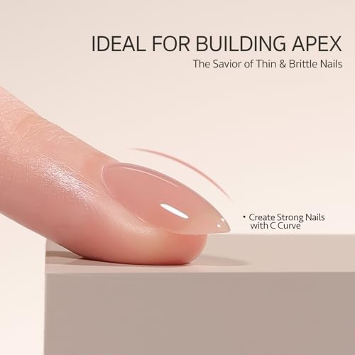 Rubber Base Gel Nail Builder 16ml Nude Sheer Pink 3-in-1 Soak Off Strengthener