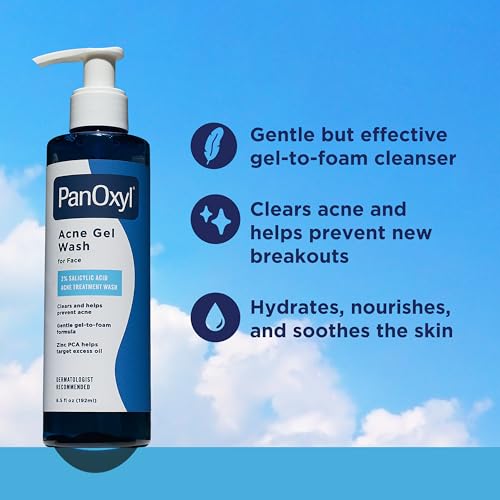 PanOxyl Acne Gel Wash with 2% Salicylic Acid, 6.5oz - Mattifying & Nourishing