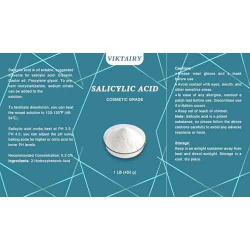 1 LB Salicylic Acid Powder Cosmetic Grade, Pure Original Ingredients for skin with no Additives, BHA Exfoliant for DIY Cleanser, Toner, Shampoo, Body Wash, Lotion
