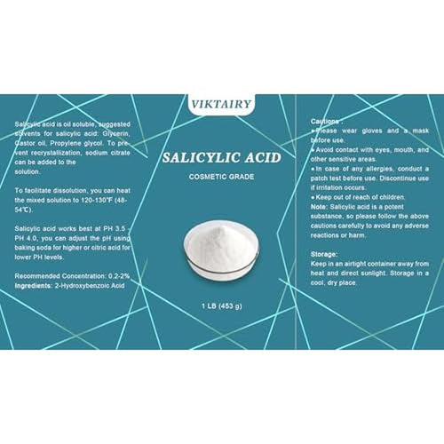 1 LB Salicylic Acid Powder Cosmetic Grade, Pure Original Ingredients for skin with no Additives, BHA Exfoliant for DIY Cleanser, Toner, Shampoo, Body Wash, Lotion