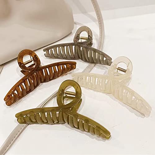 Big Jelly Claw Clips for Thick Hair - 5.1" Butterfly Clips