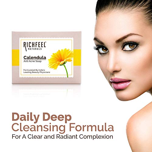 Richfeel Calendula Soap For Acne - 75g Pack of 4