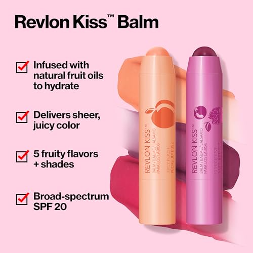 Revlon Kiss Balm SPF 20 Lip Moisturizer - Berry Burst 0.09 oz - Hydrating & Juicy