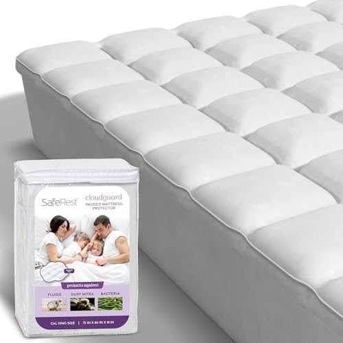 SafeRest 100% Waterproof Twin Size Mattress Protector - Fitted with Stretchable Pockets - Machine Washable Cotton Mattress Cover for Bed - Perfect Bedding Airbnb Essentials for Hosts