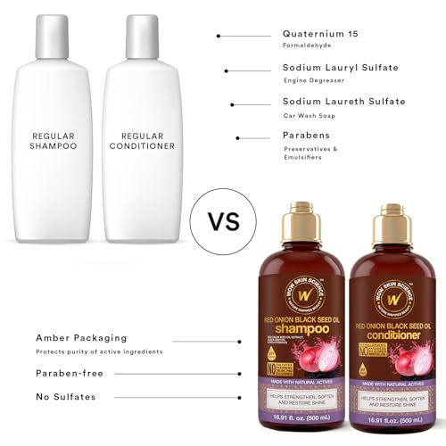 WOW Skin Science Red Onion & Black Seed Hair Shampoo & Conditioner Duo 16.9 oz