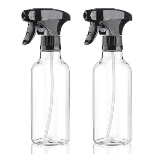 Cosywell Plastic Spray Bottles 12oz/360ml 2 Pack Empty Spray Bottles for Cleaning Misting Spray Bottle for Hair, Essential Oils, Toners Rose Water Cosmetics (Clear)