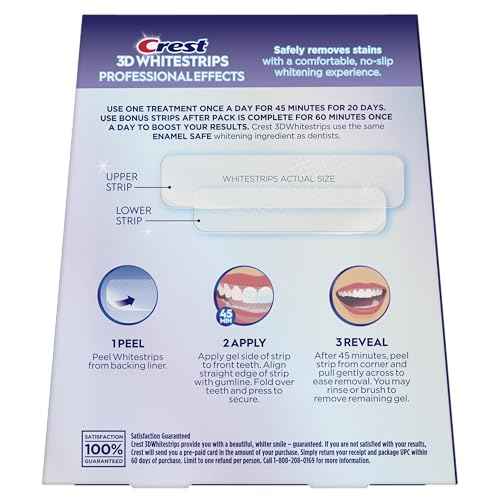 Crest 3D Whitestrips Professional Effects – Teeth Whitening Kit, 22 Treatments (20 + 2 Bonus), Each with 1 Upper/1Lower, 44 Strips – Crest 3DWhite Teeth Whitening Strips
