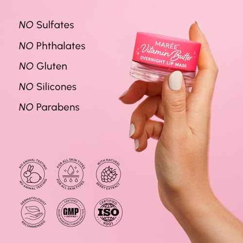 MAREE Lip Mask Overnight 2 Pack - Lip Moisturizer For Very Dry Lips - Hydrating Lip Butter Balm with Hyaluronic Acid & Collagen - Overnight Lip Treatment - Lip Sleeping Mask Repair