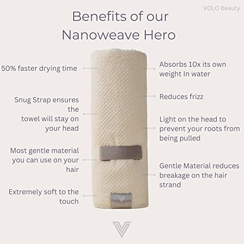 VOLO Hero Hair Towel – Microfiber Quick Dry Wrap, Anti-Frizz