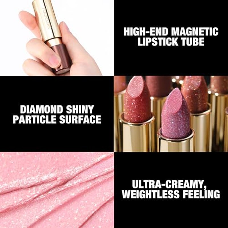 FOCALLURE Glisten Opal Shine Lipstick, High Impact Lip Color, Moisturizing Tinted Lip Balm, Lightweight & Hydrating Formula for Lip Care, SOUR SUGAR