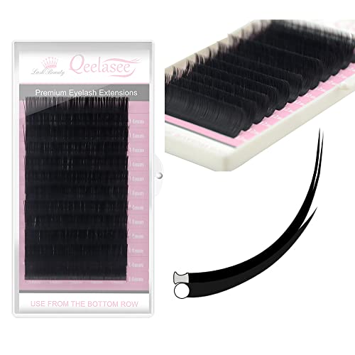 Matte Mink Flat Eyelash Extension 0.25 Ellipse Eyelashes False Mink Individual Eyelash Extension Professional Salon Used by Qeelasee (8-15mm, DD)
