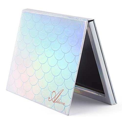 Allwon Magnetic Makeup Palette - Mermaid Silver with Mirror & 30 Stickers